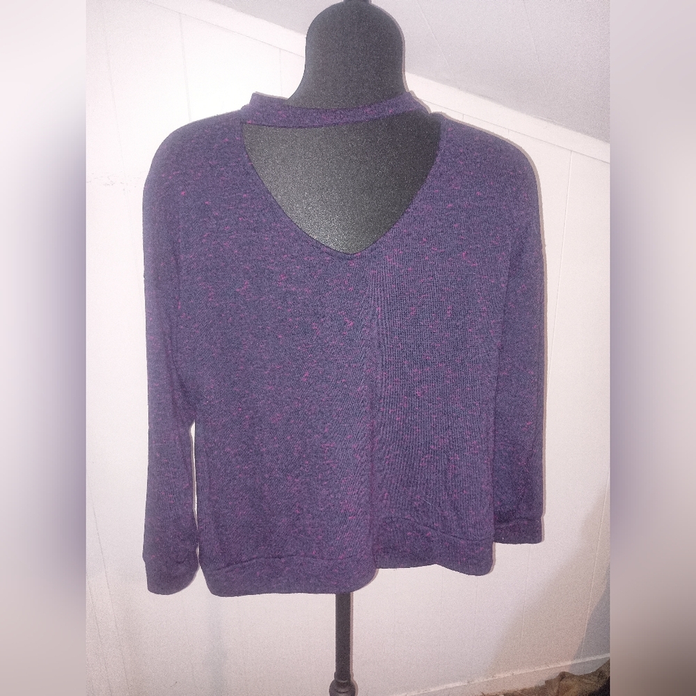 1.4.3. Story by Line Up Women's V-Neck Sweater in Deep Purple